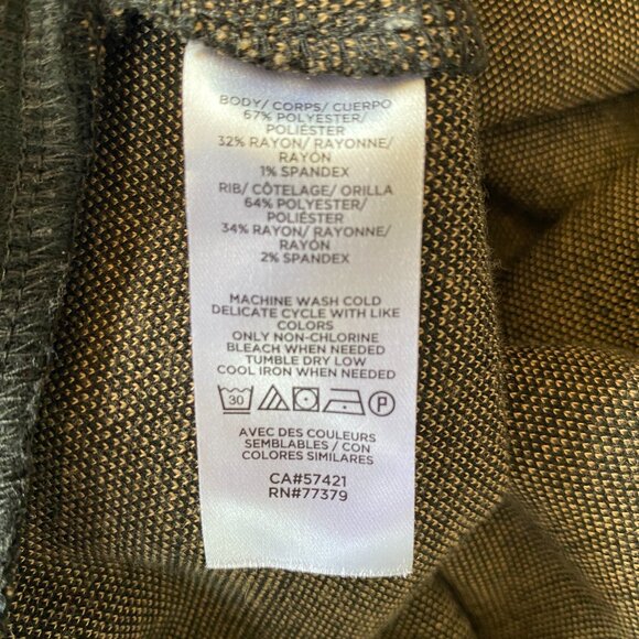 Ann Taylor women's size XXSP black and tan long sleeve high collar sweater top - Picture 8 of 8